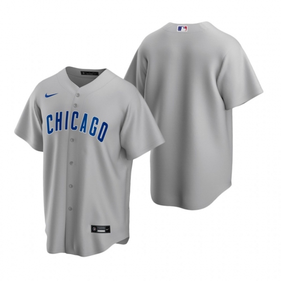 Men's Nike Chicago Cubs Blank Gray Road Stitched Baseball Jersey - Ujersey