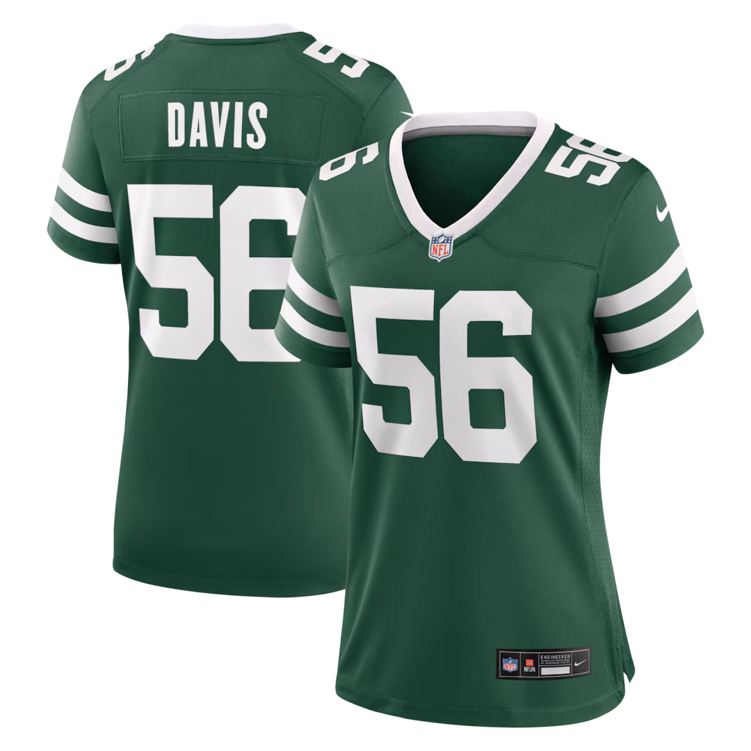 Women's New York Jets Demario Davis Nike Legacy Green Team Game Jersey