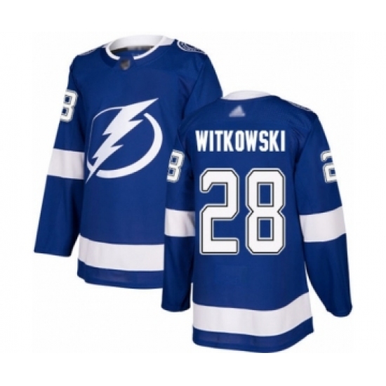 Men's Tampa Bay Lightning #28 Luke Witkowski Authentic Royal Blue Home Hockey Jersey - Ujersey