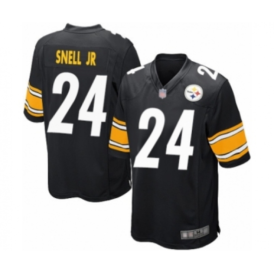 Men's Pittsburgh Steelers #24 Benny Snell Jr. Game Black Team Color Football Jersey - Ujersey