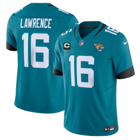 Men's Jacksonville Jaguars #16 Trevor Lawrence Teal With 4-Star C Vapor Untouchable Limited Stitched Jersey - Ujersey
