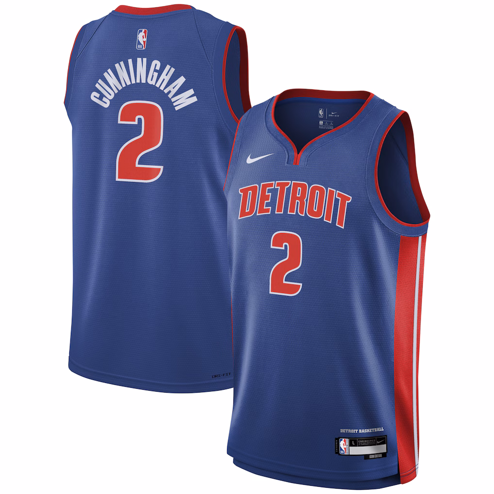 Youth Detroit Pistons Cade Cunningham Nike Blue Swingman Jersey - Icon Edition