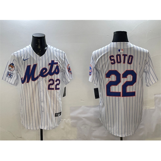 Men's New York Mets #22 Juan Soto White 2025 Spring Training Home Limited Stitched Baseball Jersey