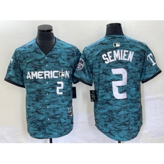 Men's Nike Texas Rangers #2 Marcus Semien Teal 2023 All Star Stitched Baseball Jersey - Ujersey