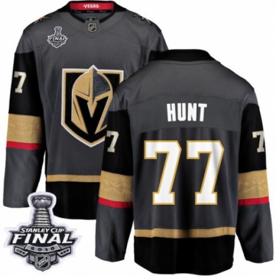 Youth Vegas Golden Knights #77 Brad Hunt Authentic Black Home Fanatics Branded Breakaway 2018 Stanley Cup Final NHL Jersey - Ujersey