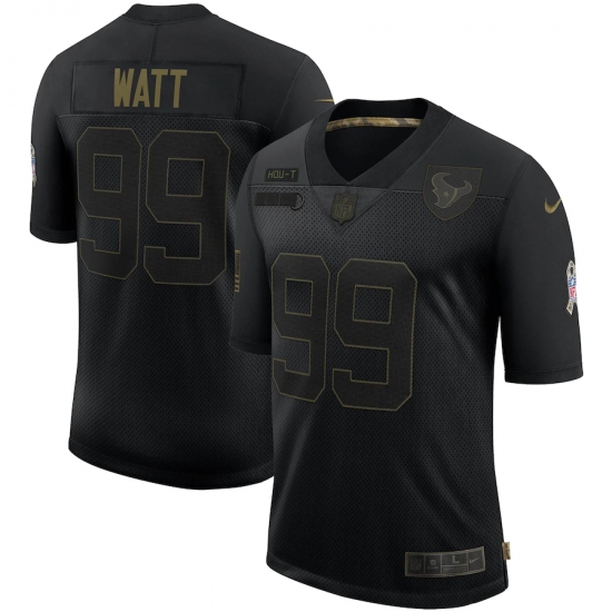 Men's Houston Texans #99 J.J. Watt Black Nike 2020 Salute To Service Limited Jersey - Ujersey