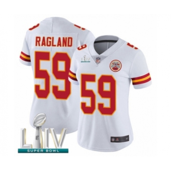 Women's Kansas City Chiefs #59 Reggie Ragland White Vapor Untouchable Limited Player Super Bowl LIV Bound Football Jersey - Ujersey