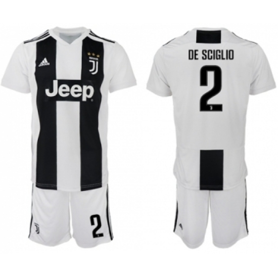 Juventus #2 De Sciglio Home Soccer Club Jersey