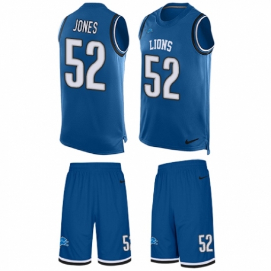 Men's Nike Detroit Lions #52 Christian Jones Limited Blue Tank Top Suit NFL Jersey - Ujersey