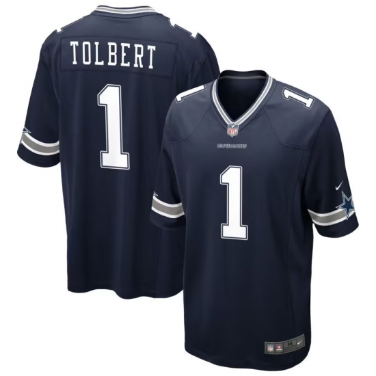 Men's Dallas Cowboys #1 Jalen Tolbert Navy Blue Vapor Limited Jersey - Ujersey