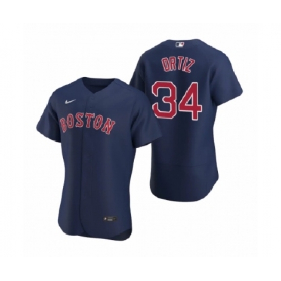 Men's Boston Red Sox #34 David Ortiz Nike Navy Authentic 2020 Alternate Jersey - Ujersey