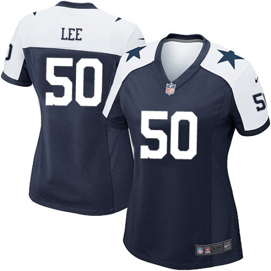 Women's Nike Dallas Cowboys #50 Sean Lee Game Navy Blue Throwback Alternate NFL Jersey - Ujersey