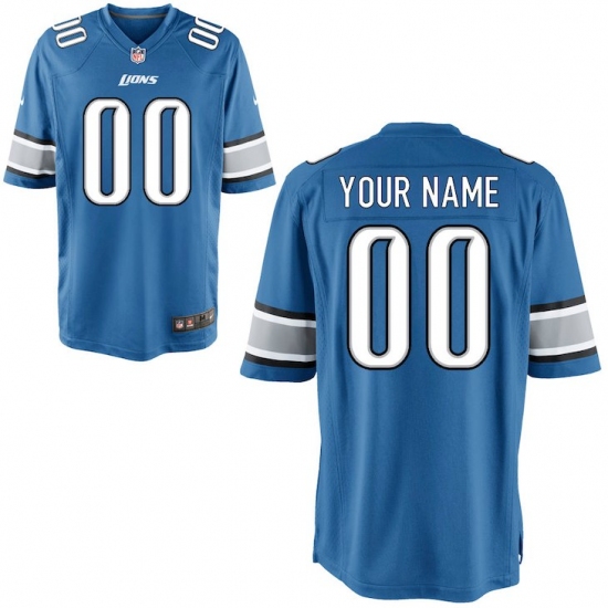 Youth Detroit Lions Nike Blue Custom Game Jersey - Ujersey