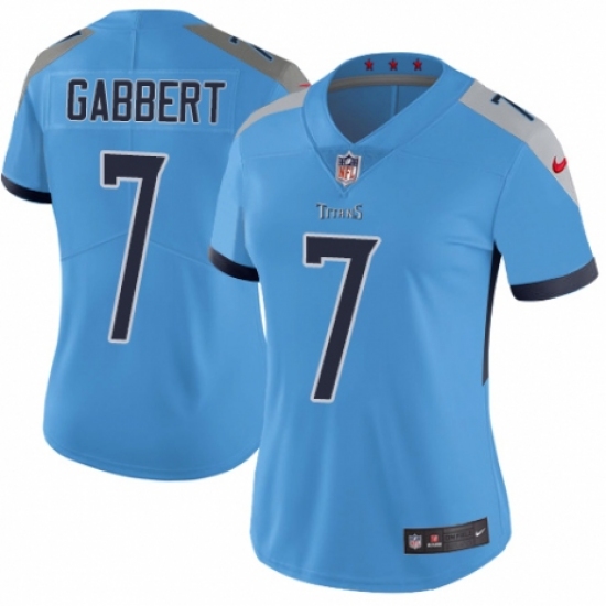 Women's Nike Tennessee Titans #7 Blaine Gabbert Light Blue Alternate Vapor Untouchable Elite Player NFL Jersey - Ujersey