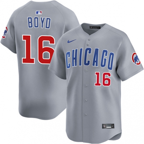 Men's Chicago Cubs #16 Matthew Boyd Grey Limited Stitched Baseball Jersey - Ujersey