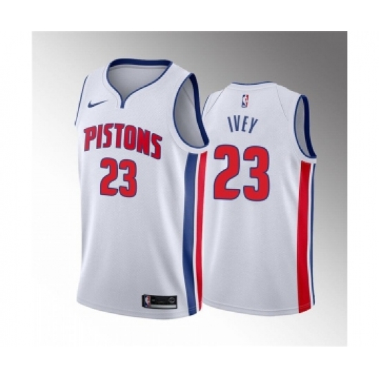 Men's Detroit Pistons #23 Jaden Ivey 2022 Draft White Basketball Stitched Jersey - Ujersey