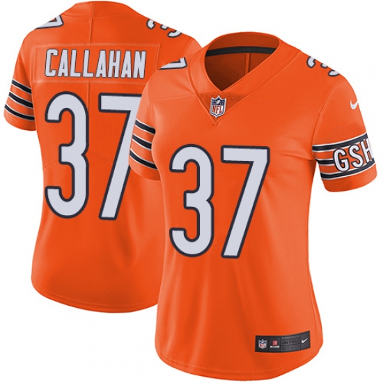 Women's Nike Chicago Bears #37 Bryce Callahan Limited Orange Rush Vapor Untouchable NFL Jersey - Ujersey