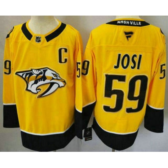 Men's Nashville Predators #59 Roman Josi Yellow Authentic Jersey - Ujersey
