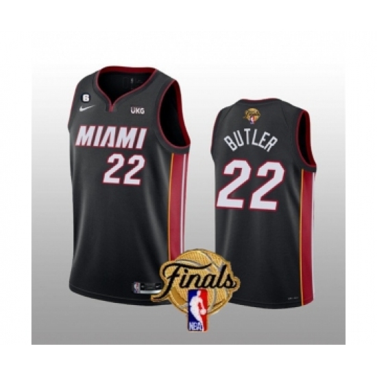 Men's Miami Heat #22 Jimmy Butler Black 2023 Finals Icon Edition With NO.6 Stitched Basketball Jersey - Ujersey