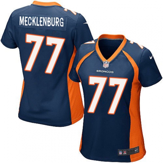 Women's Nike Denver Broncos #77 Karl Mecklenburg Game Navy Blue Alternate NFL Jersey - Ujersey