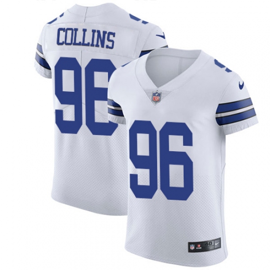 Men's Nike Dallas Cowboys #96 Maliek Collins Elite White NFL Jersey - Ujersey