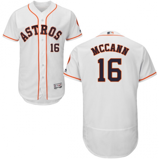 Men's Majestic Houston Astros #16 Brian McCann White Flexbase Authentic Collection MLB Jersey - Ujersey