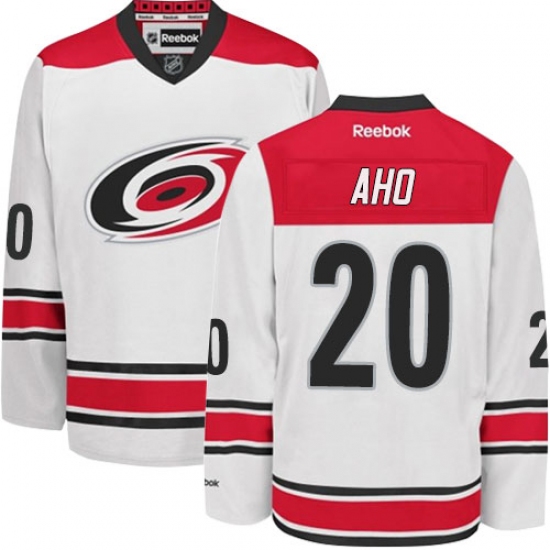 Women's Reebok Carolina Hurricanes #20 Sebastian Aho Authentic White Away NHL Jersey - Ujersey