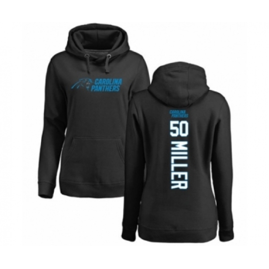 Football Women's Carolina Panthers #50 Christian Miller Black Backer Pullover Hoodie - Ujersey