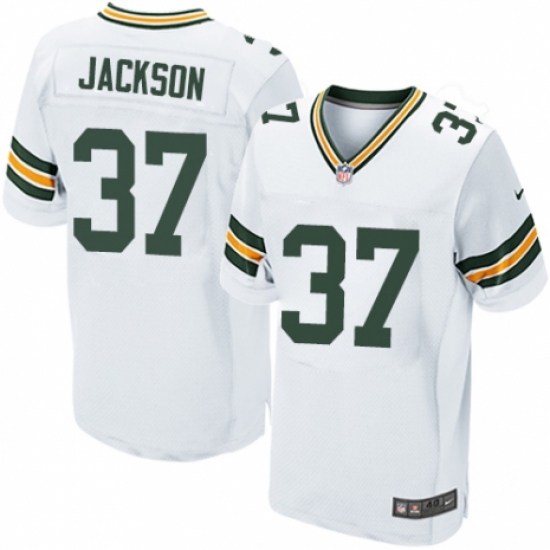 Men's Nike Green Bay Packers #37 Josh Jackson Elite White NFL Jersey - Ujersey