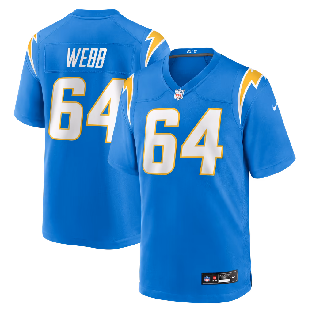 Men's Los Angeles Chargers Terry Webb Nike Powder Blue Team Game Jersey - ujerseystore