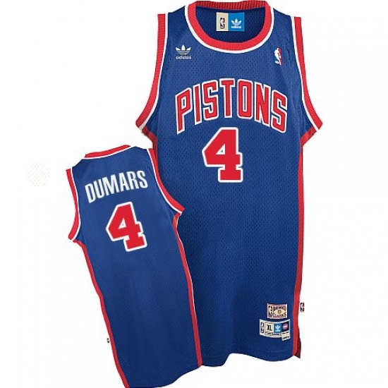 Men's Adidas Detroit Pistons #4 Joe Dumars Swingman Blue Throwback NBA Jersey - Ujersey