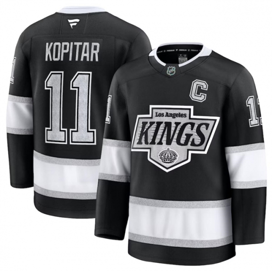 Men's Los Angeles Kings #11 Anze Kopitar Black 2024-25 Home Stitched Hockey Jersey - Ujersey