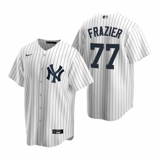Men's Nike New York Yankees #77 Clint Frazier White Home Stitched Baseball Jersey - Ujersey