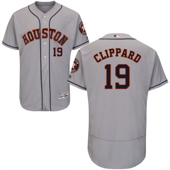 Men's Majestic Houston Astros #19 Tyler Clippard Grey Flexbase Authentic Collection MLB Jersey - Ujersey