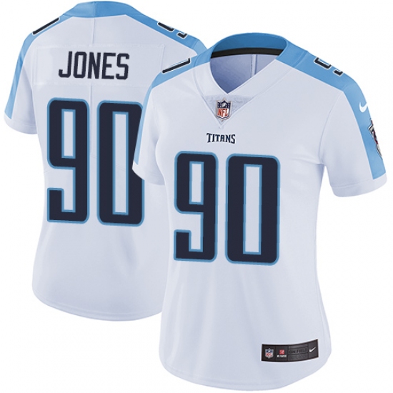Women's Nike Tennessee Titans #90 DaQuan Jones White Vapor Untouchable Limited Player NFL Jersey - Ujersey