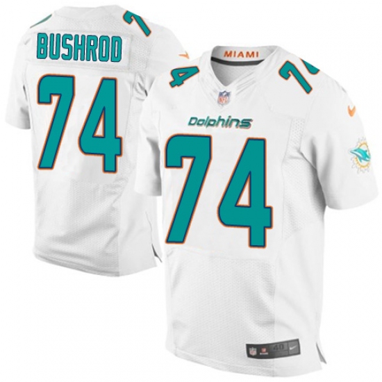 Men's Nike Miami Dolphins #74 Jermon Bushrod Elite White NFL Jersey