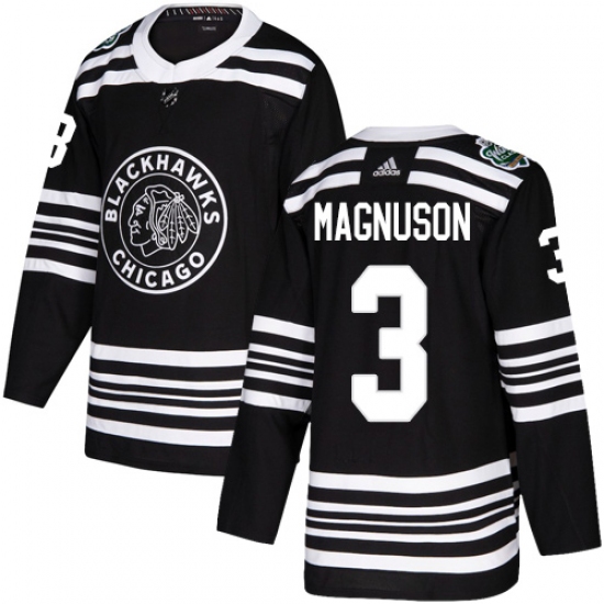 Men's Adidas Chicago Blackhawks #3 Keith Magnuson Authentic Black 2019 Winter Classic NHL Jersey - Ujersey