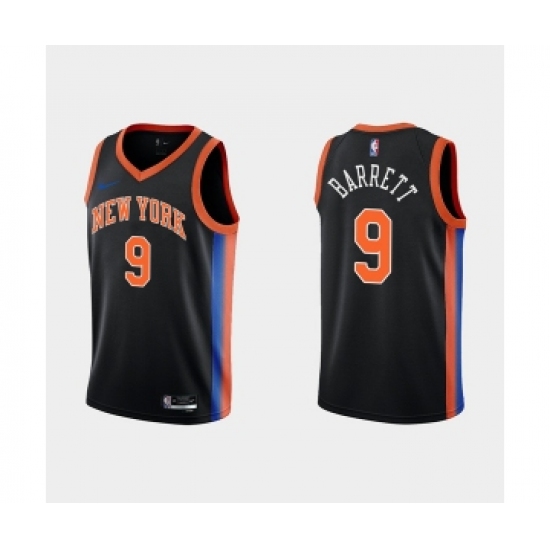 Men's New York Knicks #9 RJ Barrett Black City Edition Stitched Basketball Jersey - Ujersey