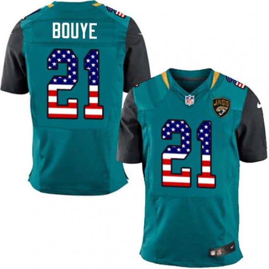 Men's Nike Jacksonville Jaguars #21 A.J. Bouye Elite Teal Green Home USA Flag Fashion NFL Jersey - ujerseystore