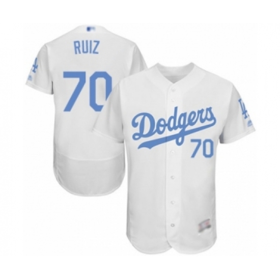 Men's Los Angeles Dodgers #70 Keibert Ruiz Authentic White 2016 Father's Day Fashion Flex Base Baseball Player Jersey - Ujersey