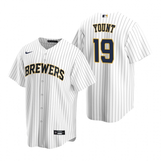 Men's Nike Milwaukee Brewers #19 Robin Yount White Alternate Stitched Baseball Jersey - Ujersey