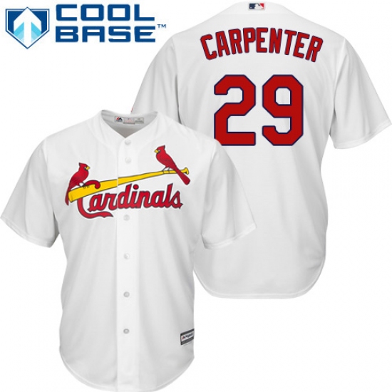 Men's Majestic St. Louis Cardinals #29 Chris Carpenter Replica White Home Cool Base MLB Jersey - Ujersey