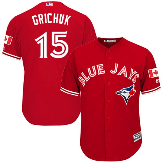 Men's Majestic Toronto Blue Jays #15 Randal Grichuk Replica Scarlet Alternate Cool Base MLB Jersey - Ujersey