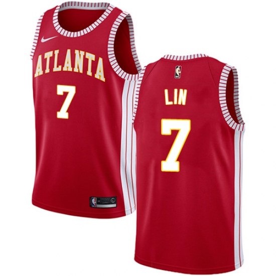 Men's Nike Atlanta Hawks #7 Jeremy Lin Swingman Red NBA Jersey Statement Edition - Ujersey