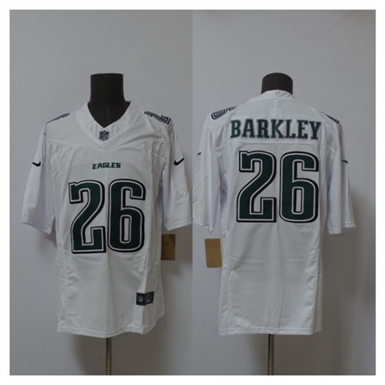 Men's Philadelphia Eagles #26 Saquon Barkley White 2024 F.U.S.E. Vapor Untouchable Limited Throwback Football Stitched Jersey - Ujersey