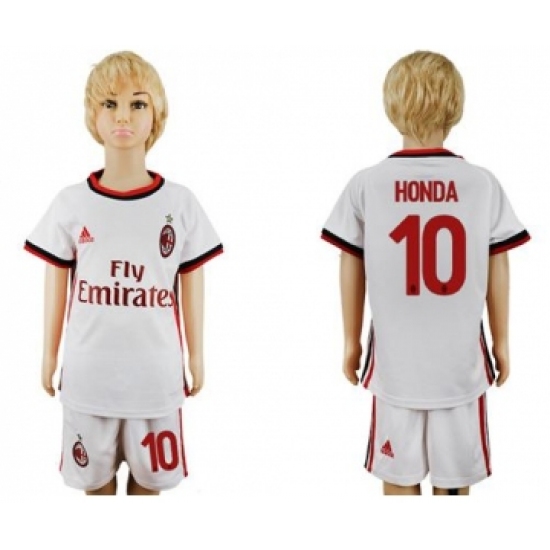 AC Milan #10 Honda Away Kid Soccer Club Jersey