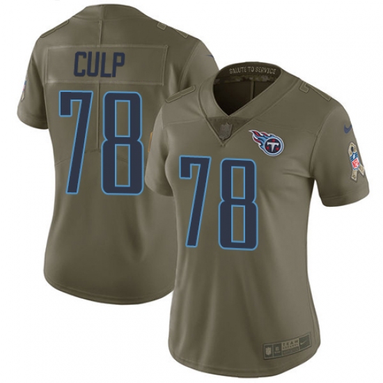 Women's Nike Tennessee Titans #78 Curley Culp Limited Olive 2017 Salute to Service NFL Jersey - Ujersey