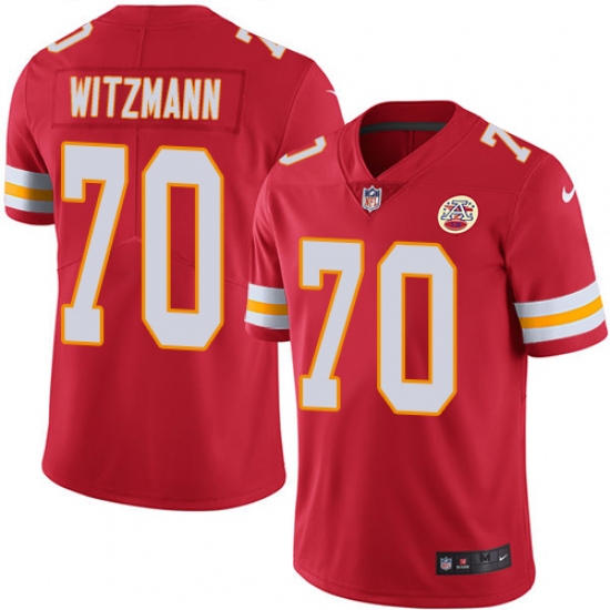 Men's Nike Kansas City Chiefs #70 Bryan Witzmann Red Team Color Vapor Untouchable Limited Player NFL Jersey - Ujersey
