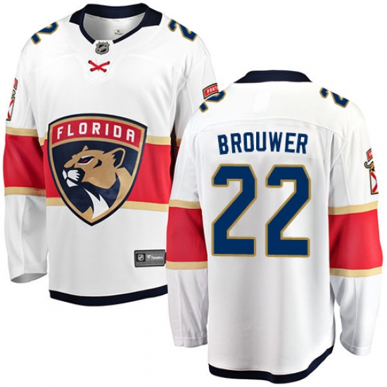 Men's Florida Panthers #22 Troy Brouwer Authentic White Away Fanatics Branded Breakaway NHL Jersey - Ujersey