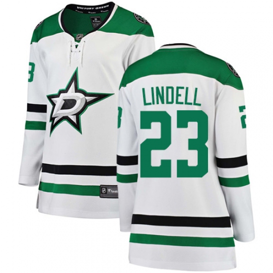 Women's Dallas Stars #23 Esa Lindell Authentic White Away Fanatics Branded Breakaway NHL Jersey - Ujersey